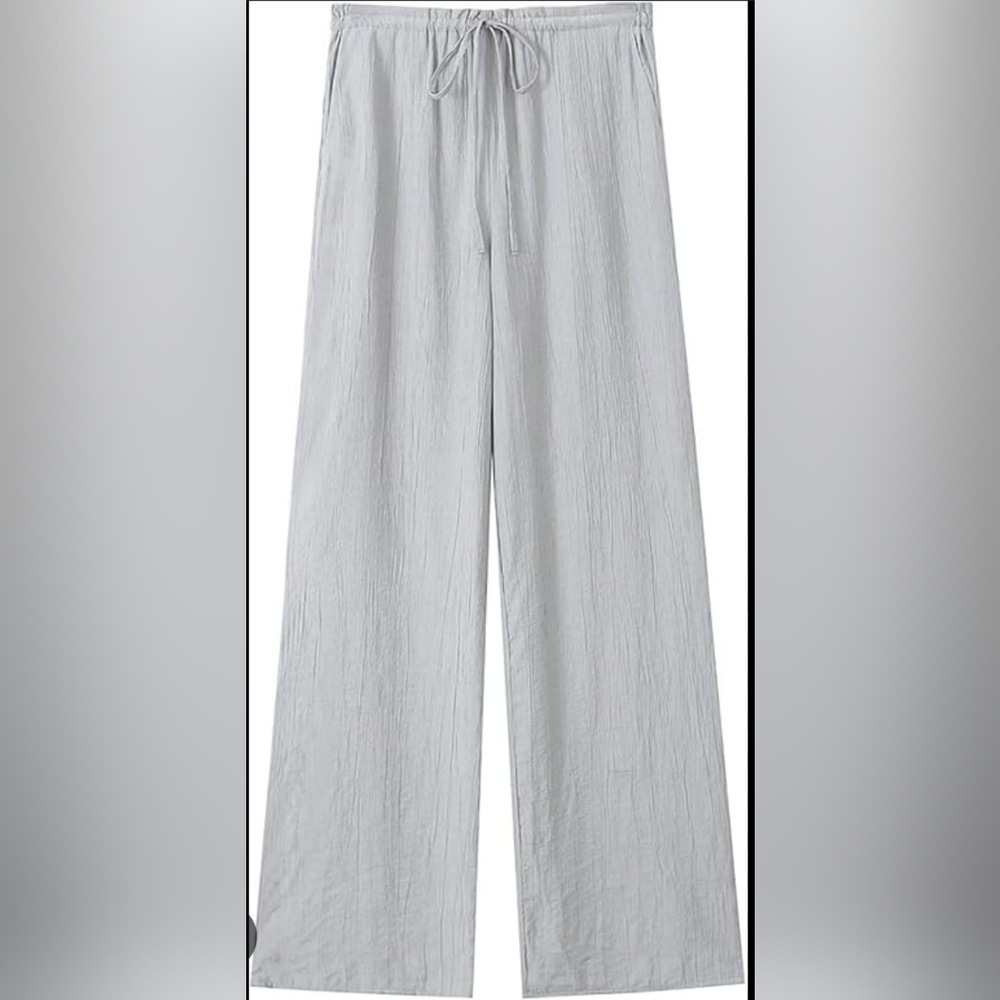 Zara Gray Wide Leg Pants Relaxed Fit